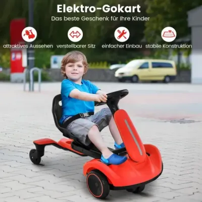 6V motokára elektrické driftovacie auto pre deti elektrická motokára s dvojsmerne nastaviteľným sedadlom čierna