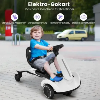 6V motokára elektrické driftovacie auto pre deti elektrická motokára s dvojsmerne nastaviteľným sedadlom čierna