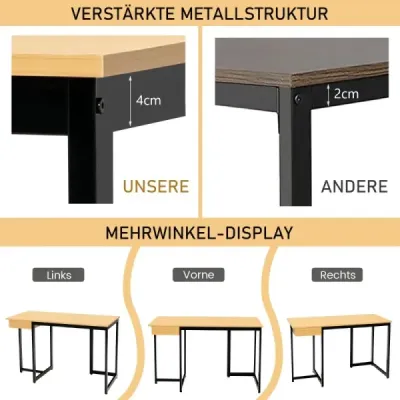 120 cm dlhý počítačový stôl so zásuvkou a nastaviteľnými podložkami