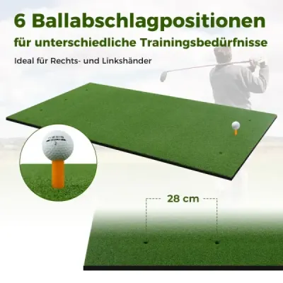 Podložka na odpalisko 3 v 1 pre golf s umelým trávnikom 2 golfové odpaliská 2 zarovnávacie tyče a 6 predvŕtaných otvorov na odpalisko 152 x 92 cm