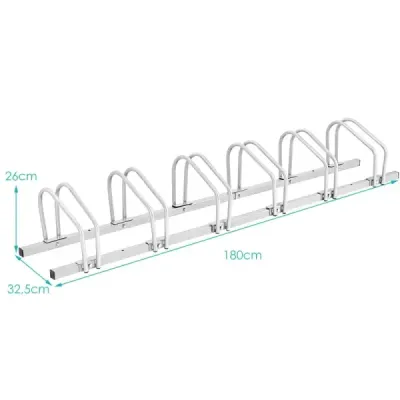 Stojan na bicykle pre 6 bicyklov Viacnásobný stojan oceľový stojan Stojan na bicykle Silver