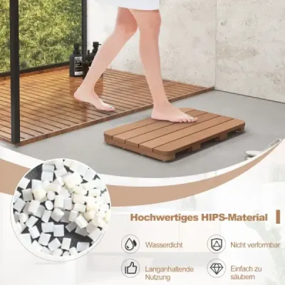 55 x 34 cm WC rohožka z dreva Hips design Kúpeľňová rohož s nosnosťou do 150 kg Kúpeľová rohož hnedá Odolná proti korózii Bez hrdze Trvanlivé