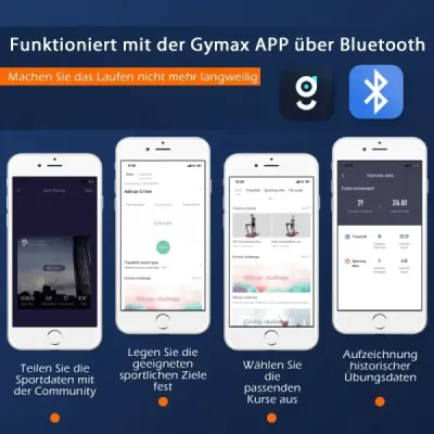 2-v-1 skladací bežecký pás s APP a diaľkovým ovládaním Držiak mobilného telefónu LED displej a reproduktor biely