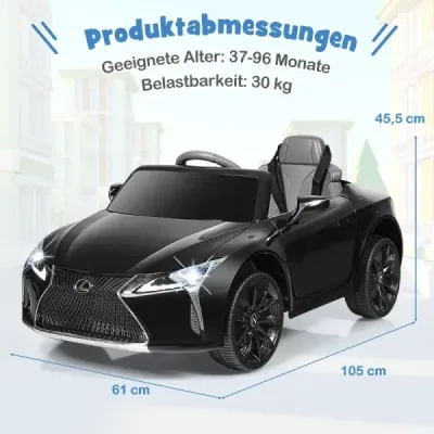 Detské elektrické autíčko s diaľkovým ovládaním 2.4G a LED svetlami a hudbou Detské autíčko Lexus LC500 čierne