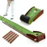 Golfová podložka s 1 jamkou a 3 golfovými loptičkami a umelou trávou Golfová podložka Putting Trainer Green
