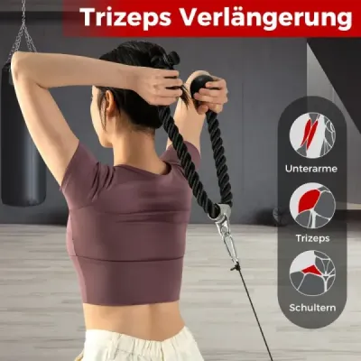 Tricep Cable Pull Down Press 3 Piece Príslušenstvo pre stroje s hmotnosťou s Tricep Rope