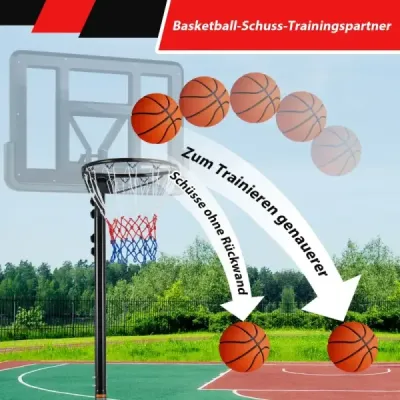 Basketbalový kôš vonkajší prenosný basketbalový stojan 260-305cm výškovo nastaviteľný čierny