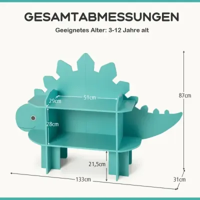 Regál s dinosaurami pre deti organizér na uskladnenie hračiek s otvorenými policami