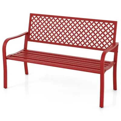 Záhradná lavička kovová lavička odolná voči poveternostným vplyvom pre 2-3 osoby parková lavička s operadlom 127 x 62 x 86 cm