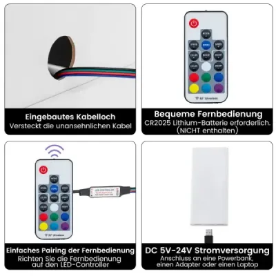 Nočný stolík s LED osvetlením Nočný stolík s 2 zásuvkami 50 x 40 x 58 cm čierny