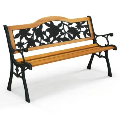 Záhradná lavica odolná voči poveternostným vplyvom 2-miestna i balkónová lavica drevená lavica 126 x 52 x 76 cm