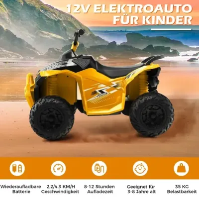 Elektrická detská štvorkolka 12V s rýchlosťou 2,2/4,3 KM/H & Klaksón, hudba & LED svetlá elektrické quad zelené