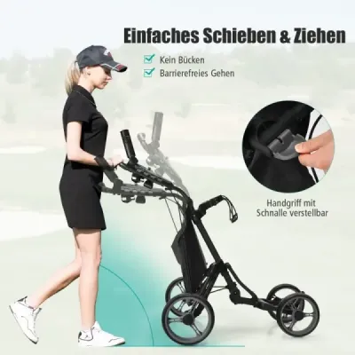 Golf Trolley 4-kolesový golfový vozík golfový vozík golfový skladací golfový vozík golfový vozík vyrobený z hliníkovej šedej