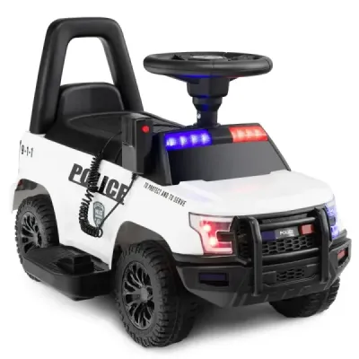 Policajné auto pre deti so 6 V batériou detské vozidlo s megafónom 62 x 44 x 43 cm čierne