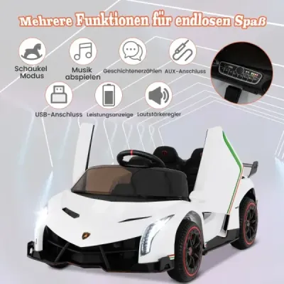 Detské elektrické auto Lamborghini s diaľkovým ovládaním a LED svetlometmi a klaksónom a hudbou Detské auto ružové