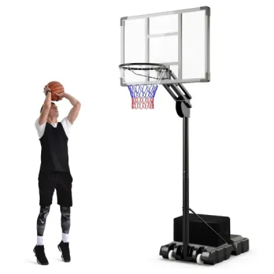 Outdoor Basketball Hoop 135/143-305 cm Výškovo nastaviteľný basketbalový stojan s 2 kolieskami