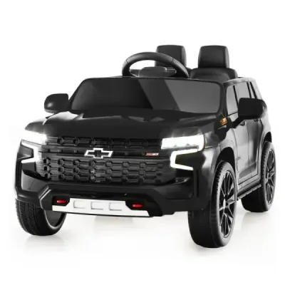 Detské elektrické autíčko Chevrolet s 2,4G diaľkovým ovládaním, odpružením, svetlami a hudbou, čierne