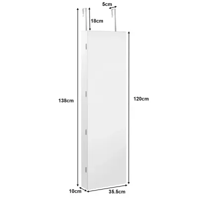 Skrinka na šperky nástenné zrkadlo s LED osvetlením zrkadlová skrinka 120 x 35,5 x 10 cm čierna/biela-biela