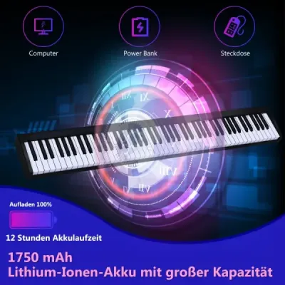 Digital Piano Keyboard 88 kláves Prenosný elektronický hudobný nástroj Detský klavír Detský klavír Čierny