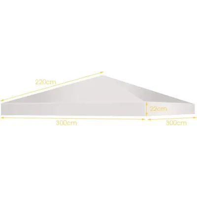 Náhradná strecha pavilónu Kryt proti slnku so suchým zipsom 300 x 300 cm béžová