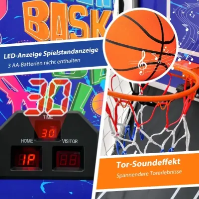 Basketbalový automat Skladacia basketbalová arkádová hra s 2 košíkmi Modrá