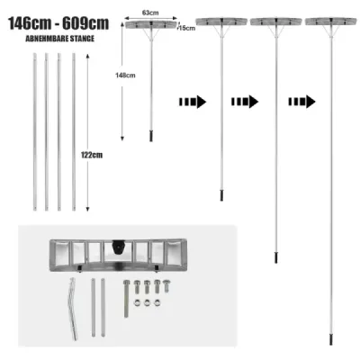 Nastaviteľná hliníková lopata na sneh 5-20 stôp na strechu