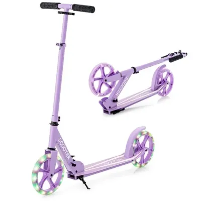 Scooter Skladací skúter Výškovo nastaviteľný mestský skúter Nosnosť 100 kg Fialová