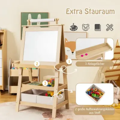 3 v 1 detský stojan obojstranná tabuľa a kriedová tabuľa a papier na kreslenie prírody 3 v 1 detský stojan obojstranná tabuľa a kriedová tabuľa a papier na kreslenie prírody