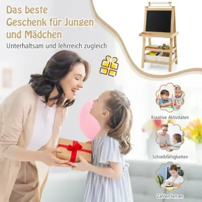 3 v 1 detský stojan obojstranná tabuľa a kriedová tabuľa a papier na kreslenie prírody 3 v 1 detský stojan obojstranná tabuľa a kriedová tabuľa a papier na kreslenie prírody