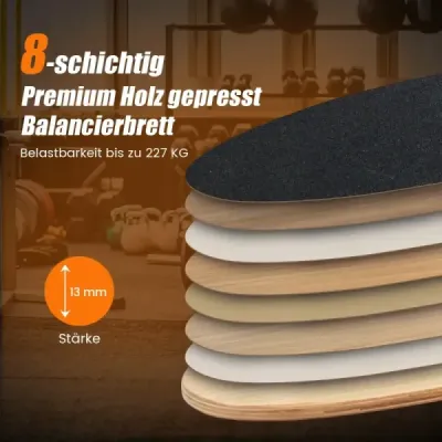 Drevená balančná doska s kolieskom a dekou Balančná doska 3 v 1 čierna