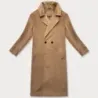 Dámsky prechodný oversize kabát MODA8161 camel