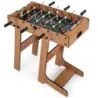 Stolný futbal Priestorovo úsporný futbalový stôl s robustnou rukoväťou 33 x 36 x 109 cm prírodný