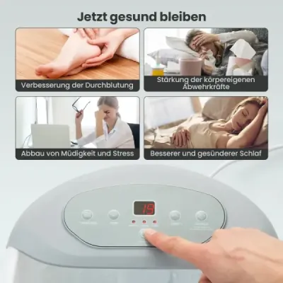 Masážny prístroj na nohy kúpeľ na nohy kúpeľ na nohy s odnímateľným kameňom na pedikúru 1-hodinové automatické vypnutie šedá