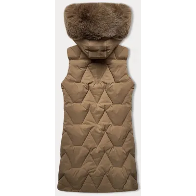 Dámska vesta MODA9172 tmavobéžová