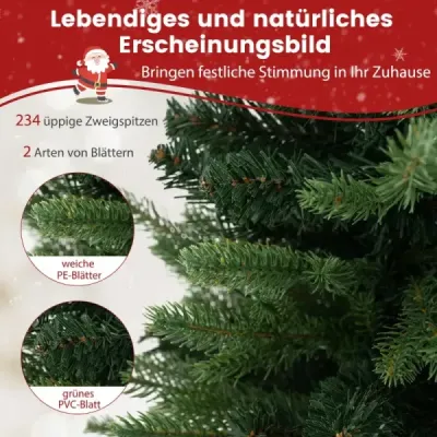 60 cm Künstlicher Tisch Weihnachtsbaum mit LED-Leuchten und Timer-Funktion Grün