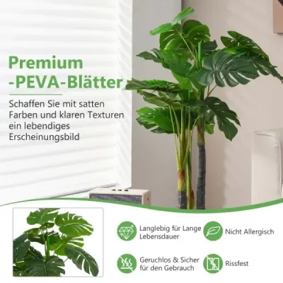 120 cm vysoký umelý strom Monstera Deliciosa Plant Green