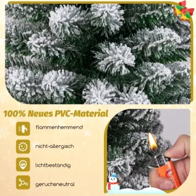 Künstlicher Weihnachtsbaum Bleistift 150 cm Tannenbaum mit Schnee Grün