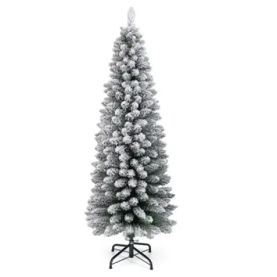 Künstlicher Weihnachtsbaum Bleistift 150 cm Tannenbaum mit Schnee Grün