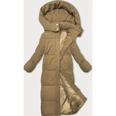 Dlhá dámska bunda camel MODA2229