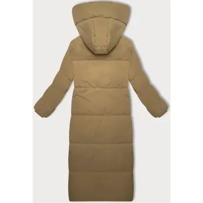 Dlhá dámska bunda camel MODA2229