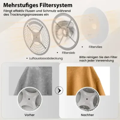 Mini sušička bielizne 5 kg s 5 programami do 69 ℃ Sušička vzduchu s odsávaním 800 W Mini sušička bielizne 5 kg s 5 programami do 69 ℃ Sušička vzduchu s odsávaním 800 W