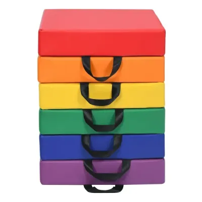 Sada 6 detských štvorcových vankúšov na stoličky Podlahové vankúše Vankúš na sedenie