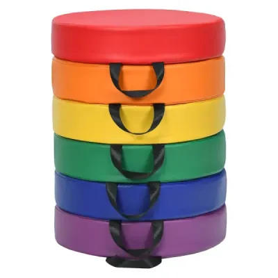 Sada 6 detských vankúšov na okrúhle stoličky Podlahové vankúše Vankúš na sedenie