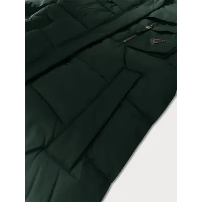 Dámska zimná bunda z kombinovaných materiálov LIBLAND MODA7820 tmavozelená