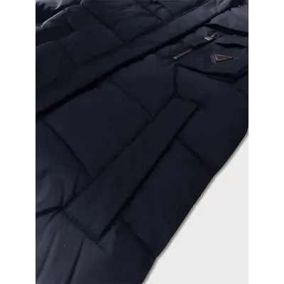 Dámska zimná bunda z kombinovaných materiálov LIBLAND MODA7820 tmavomodrá