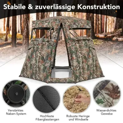 Lovecký stan pre 2-3 osoby 360° priehľadný maskovací stan na lov jeleňov a diviakov