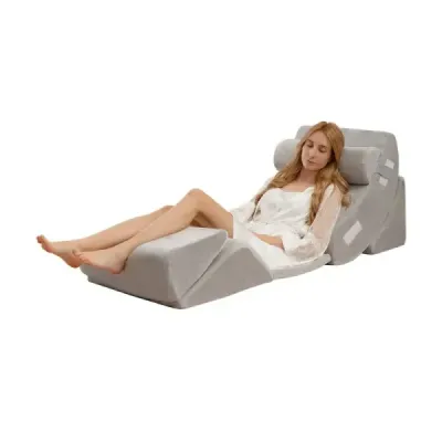 Sada klinových vankúšov 6-dielna sada klinových vankúšov s úľavou od bolesti krku a nôh Šedá