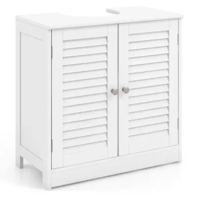 Kúpeľňová skrinka s 2 dverami a nastaviteľnou policou pod umývadlom v štýle vidieckeho domu