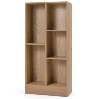 Regál na knihy s 5 priehradkami Stojaci regál Kocka Kancelársky regál Úložný regál 50 x 24 x 104 cm Prírodný Regál na knihy s 5 priehradkami Stojaci regál Kocka Kancelársky regál Úložný regál 50 x 24 x 104 cm Prírodný