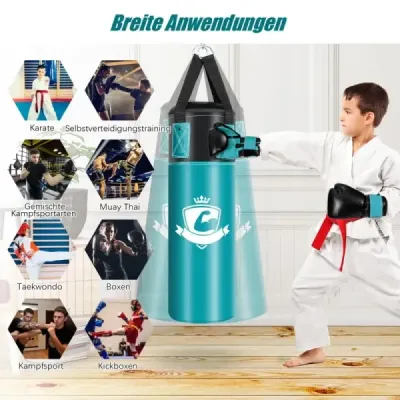 Súprava boxovacieho vreca s boxerskými rukavicami 8oz a popruhmi na ruky boxovacie vrece pre deti a dospelých čierna + zelená Súprava boxovacieho vreca s boxerskými rukavicami 8oz a popruhmi na ruky boxovacie vrece pre deti a dospelých čierna + zelená